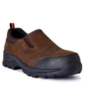 Brahma Men’s Leather Shale Steel Toe SlipOn Work Shoes Brown Size 7.5 New in Box